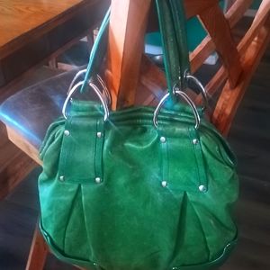 Kooba emerald green purse,super soft genuine leather, silver hardware detail.